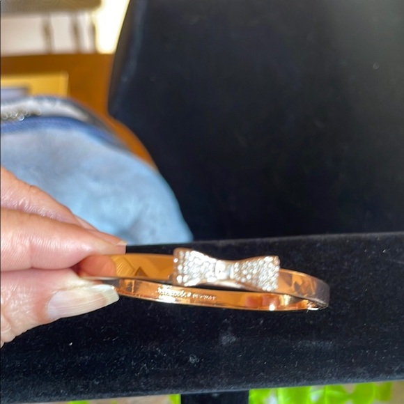 Rose Gold Bangle with Bow Accent - Picture 6 of 6